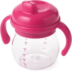 OXO Tot Transitions Antilekbeker Met Harde Tuit - Drinkbeker Baby - Tuitbeker - 4 Maanden - 150ml - Roos