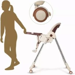 Tissy® 2 In 1 Eetstoel / Kinderstoel – Bruin/Beige – Inklapbare Eetstoel Met Speeltafel -Stokke Verkoop 1200x1192 3