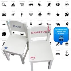 Stoeltje Met (eigen) Naam En Symbool Naar Keuze | Geboortestoeltje | Kinderstoeltje | Compleet Gemonteerd