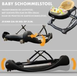 Deryan Luxe Loopstoel - Schommelfunctie - Inclusief Speelset En Dienblad - Zwart/Nougat -Stokke Verkoop 1200x1196 5