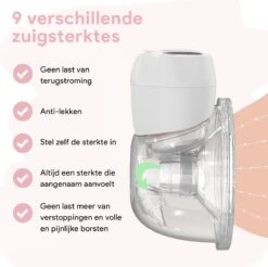 Oliva Babycare® Elektrische Borstkolf Handsfree - Draadloze Kolf - BPA-Vrij - Draagbaar Kolfapparaat - Luxe White & Baby Pink -Stokke Verkoop 1200x1197 17