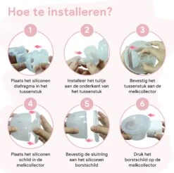 Oliva Babycare® Elektrische Borstkolf Handsfree - Draadloze Kolf - BPA-Vrij - Draagbaar Kolfapparaat - Luxe White & Baby Pink -Stokke Verkoop 1200x1197 18