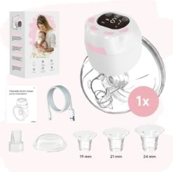 Oliva Babycare® Elektrische Borstkolf Handsfree - Draadloze Kolf - BPA-Vrij - Draagbaar Kolfapparaat - Luxe White & Baby Pink -Stokke Verkoop 1200x1197 19