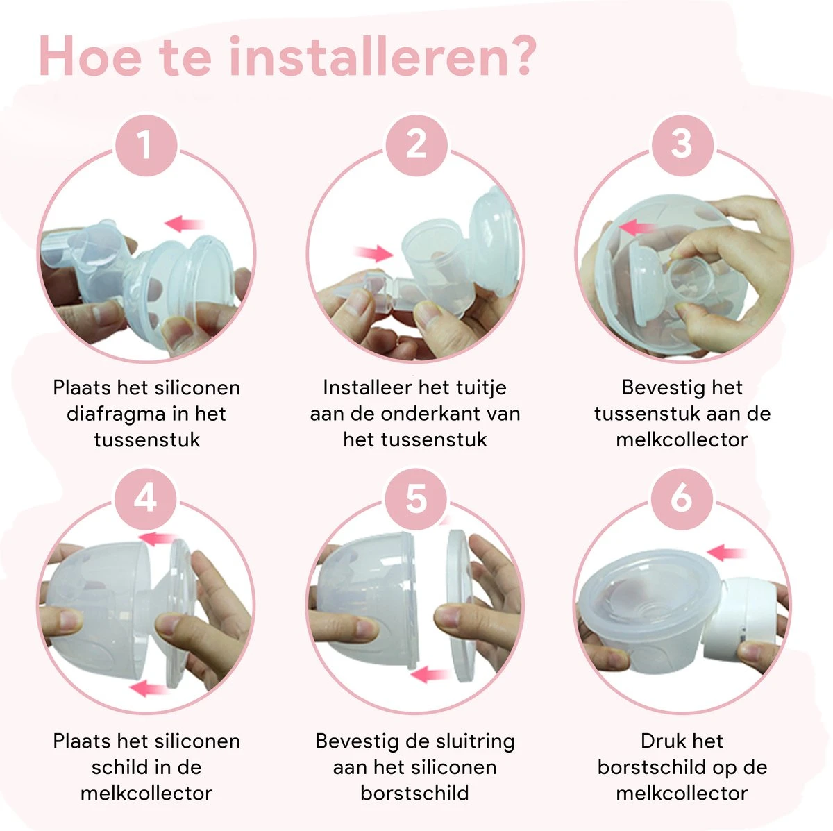 Oliva Babycare® Elektrische Borstkolf Handsfree - Dubbele Draadloze Kolf - BPA-Vrij - Draagbaar Kolfapparaat - 2 Stuks - Luxe White & Baby Pink 8 Oliva Babycare® Elektrische Borstkolf Handsfree - Dubbele Draadloze Kolf - BPA-Vrij - Draagbaar Kolfapparaat - 2 Stuks - Luxe White & Baby Pink - Afbeelding 6