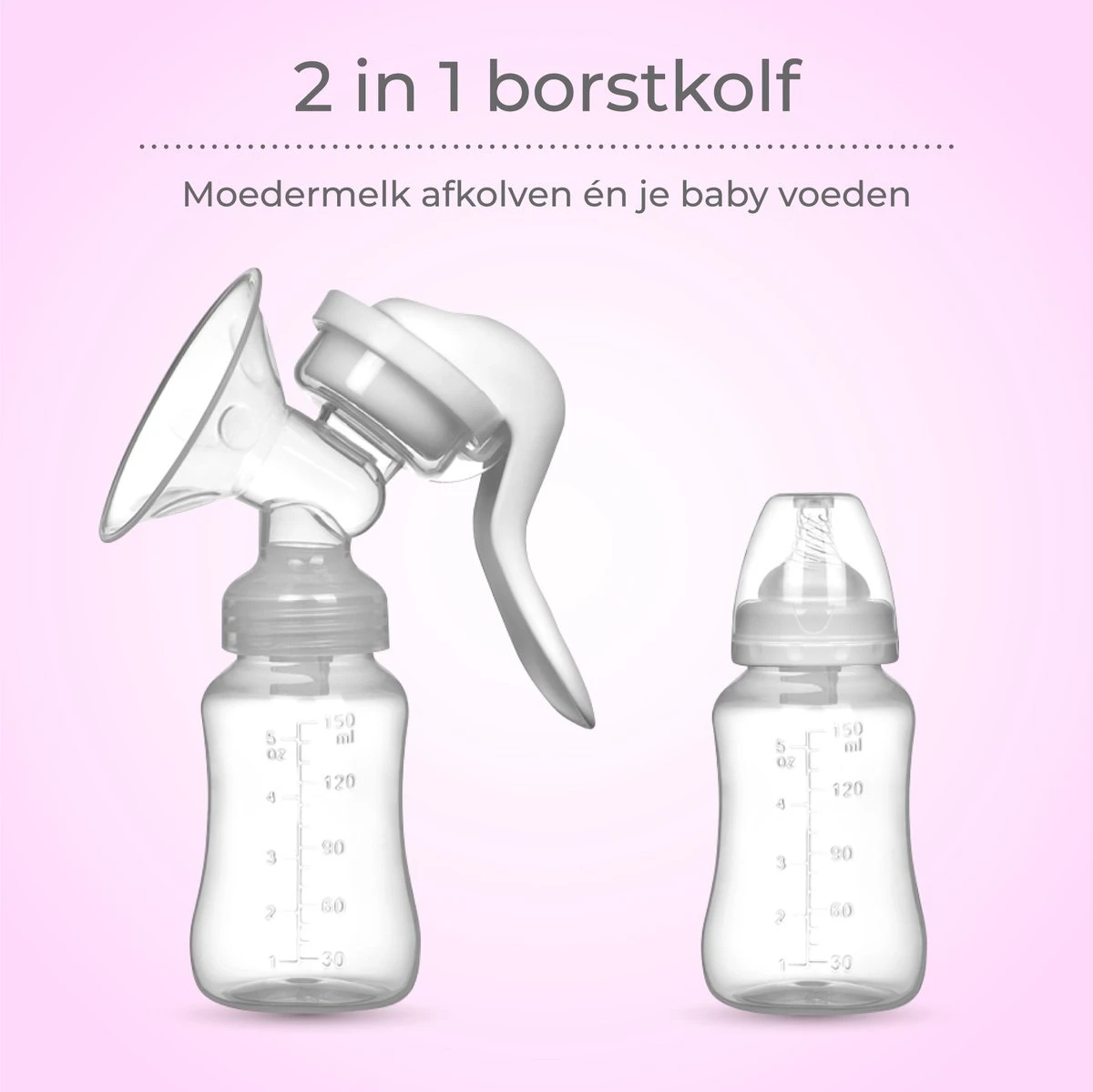 Nuvance - Draagbare Borstkolf - Inclusief Melkfles - 180ml - Handkolf - Kolfapparaten - Borstvoeding - BPA Vrij 6 Nuvance - Draagbare Borstkolf - Inclusief Melkfles - 180ml - Handkolf - Kolfapparaten - Borstvoeding - BPA Vrij - Afbeelding 4