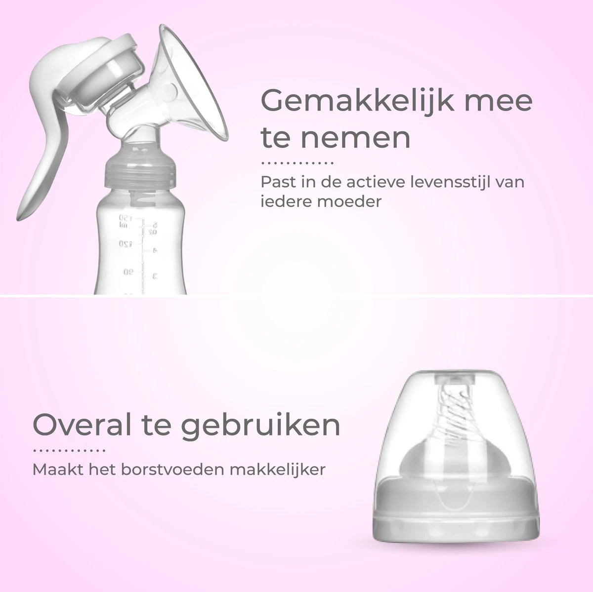 Nuvance - Draagbare Borstkolf - Inclusief Melkfles - 180ml - Handkolf - Kolfapparaten - Borstvoeding - BPA Vrij 9 Nuvance - Draagbare Borstkolf - Inclusief Melkfles - 180ml - Handkolf - Kolfapparaten - Borstvoeding - BPA Vrij - Afbeelding 7