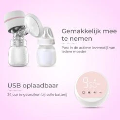 Nuvance - Draagbare Elektrische Borstkolf - Inclusief Melkfles - 180ml - Oplaadbaar - Handkolf - Kolfapparaten - Borstvoeding - 18 Standen - BPA Vrij -Stokke Verkoop 1200x1199 34