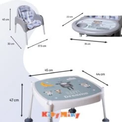 3-in-1 Werktafel Gevoerde Kinderstoel - Olifantpatroon -Stokke Verkoop 1200x1199 5