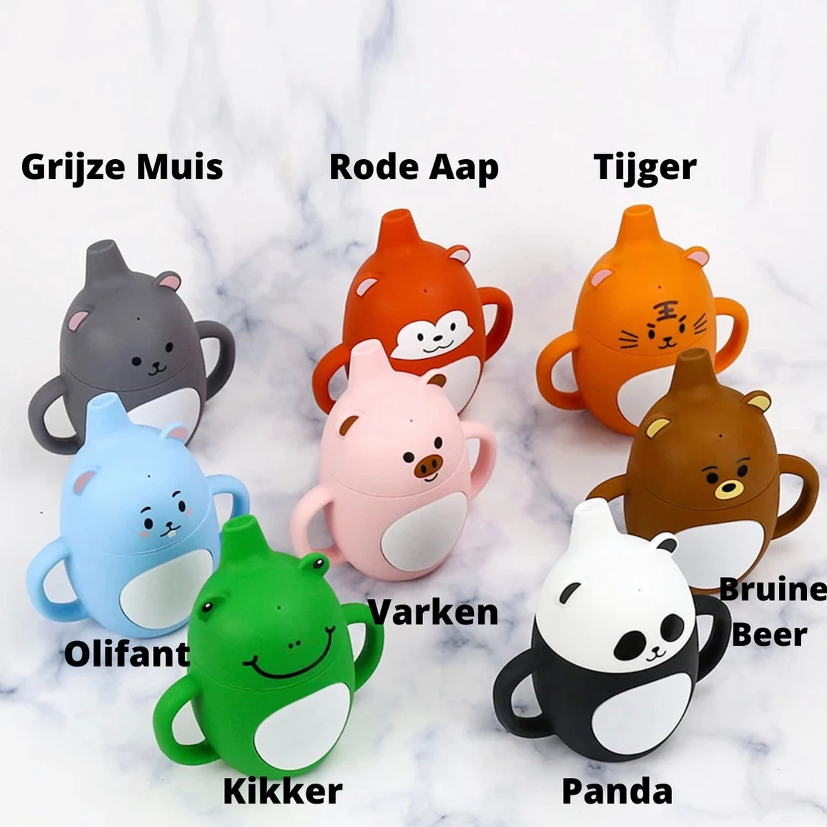 Drinkbeker Voor Peuters - Dieren Vorm - Herbruikbaar - Drinkbeker Kinderen - Siliconen - Kleuter - Baby - Panda 4 Drinkbeker Voor Peuters - Dieren Vorm - Herbruikbaar - Drinkbeker Kinderen - Siliconen - Kleuter - Baby - Panda - Afbeelding 2