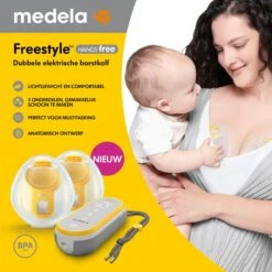 Medela Freestyle Hands-Free Borstkolf – Dubbele Elektrische Handsfree Borstkolf – Draagbaar - Transparant/Geel – Inclusief Oplaadbare Accu -Stokke Verkoop 1200x1200 1289