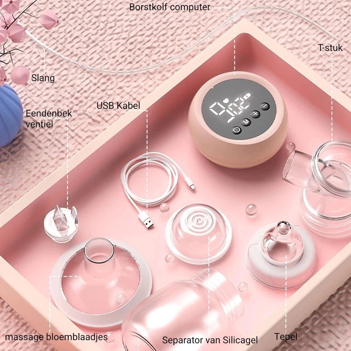 Baby-V® Electrische Borstkolf - Kolfapparaten - Draadloze Borstkolf Handsfree - Inclusief 2 Flesjes 6 Baby-V® Electrische Borstkolf - Kolfapparaten - Draadloze Borstkolf Handsfree - Inclusief 2 Flesjes - Afbeelding 4