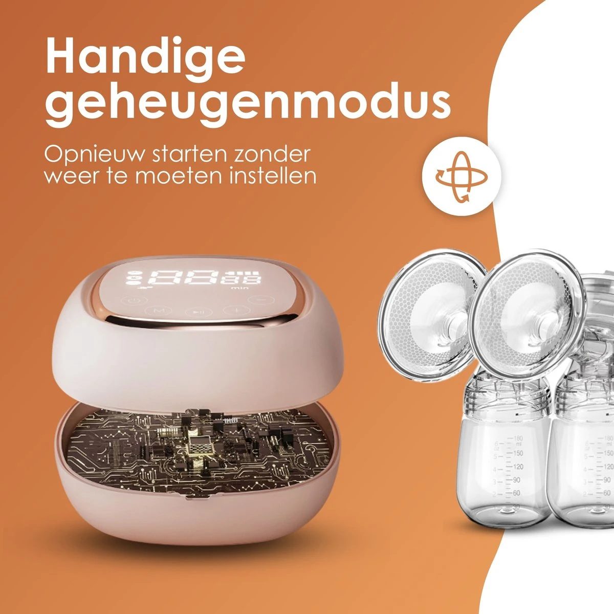 BYER Borstkolf - Dubbele Elektrische Kolf - Oplaadbare Accu - Inclusief 2x180 Ml Babyfles + Speen 8 BYER Borstkolf - Dubbele Elektrische Kolf - Oplaadbare Accu - Inclusief 2x180 Ml Babyfles + Speen - Afbeelding 6