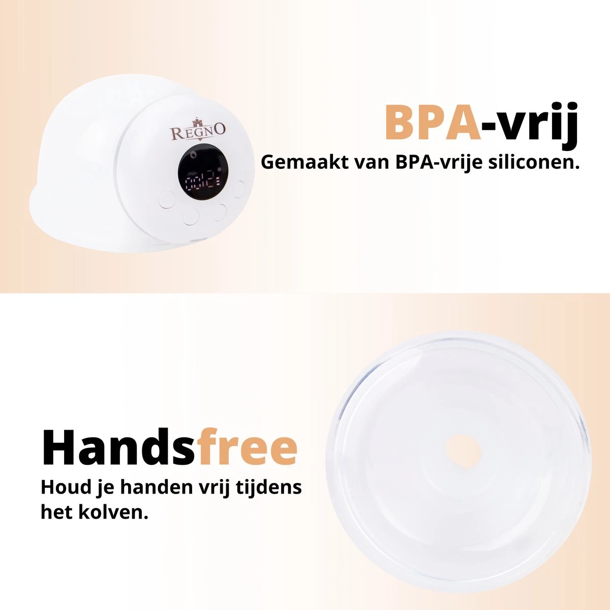 Regno M2 Dubbele Elektrische Borstkolf-LCD Display-Handsfree-2x180ml Kolfapparaat-12 Zuigniveaus 11 Regno M2 Dubbele Elektrische Borstkolf-LCD Display-Handsfree-2x180ml Kolfapparaat-12 Zuigniveaus - Afbeelding 9