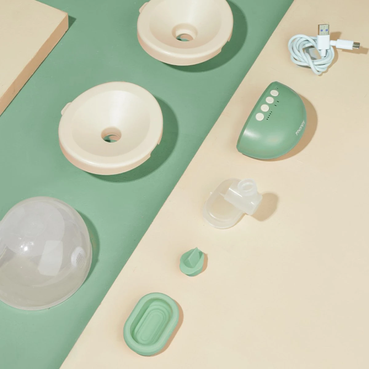 Phanpy Handsfree Elektrische Borstkolf - Draadloos - Enkelvoudig - Groen 8 Phanpy Handsfree Elektrische Borstkolf - Draadloos - Enkelvoudig - Groen - Afbeelding 6