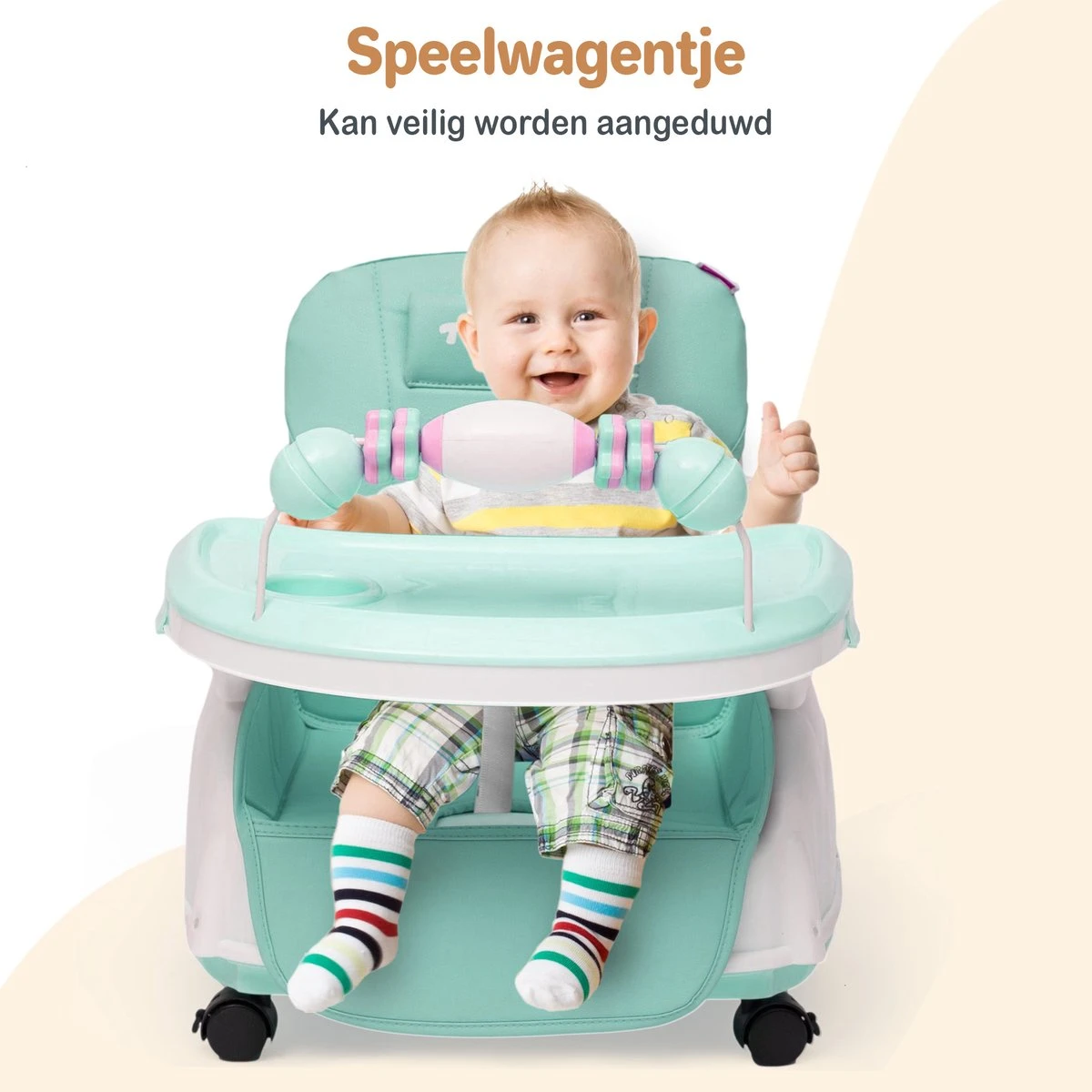 Twinky® Kinderstoel – 2-in-1 Kinderwagen Set – Mint-Groen – Inklapbare Eetstoel & Baby Wagentje En Babystoel Voor Aan Tafel – Kinderzetel, Peuterstoeltje En Meegroeistoel In 1 4 Twinky® Kinderstoel – 2-in-1 Kinderwagen Set – Mint-Groen – Inklapbare Eetstoel & Baby Wagentje En Babystoel Voor Aan Tafel – Kinderzetel, Peuterstoeltje En Meegroeistoel In 1 - Afbeelding 2