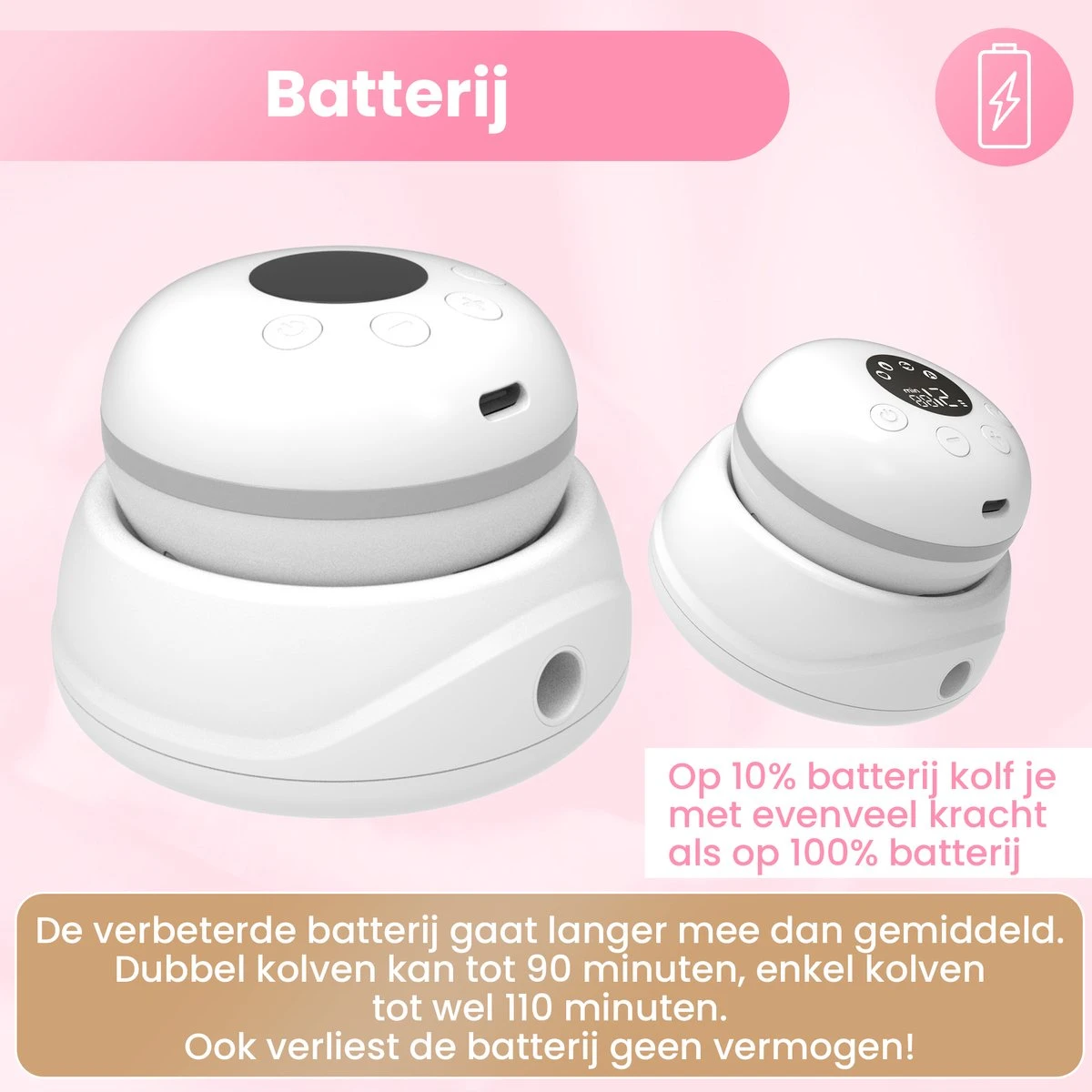 Hunnybunny® Dubbele Borstkolf Electrisch – 12 Standen – Borstkolf Handsfree Kolven - 2x 180 Ml 8 Hunnybunny® Dubbele Borstkolf Electrisch – 12 Standen – Borstkolf Handsfree Kolven - 2x 180 Ml - Afbeelding 6