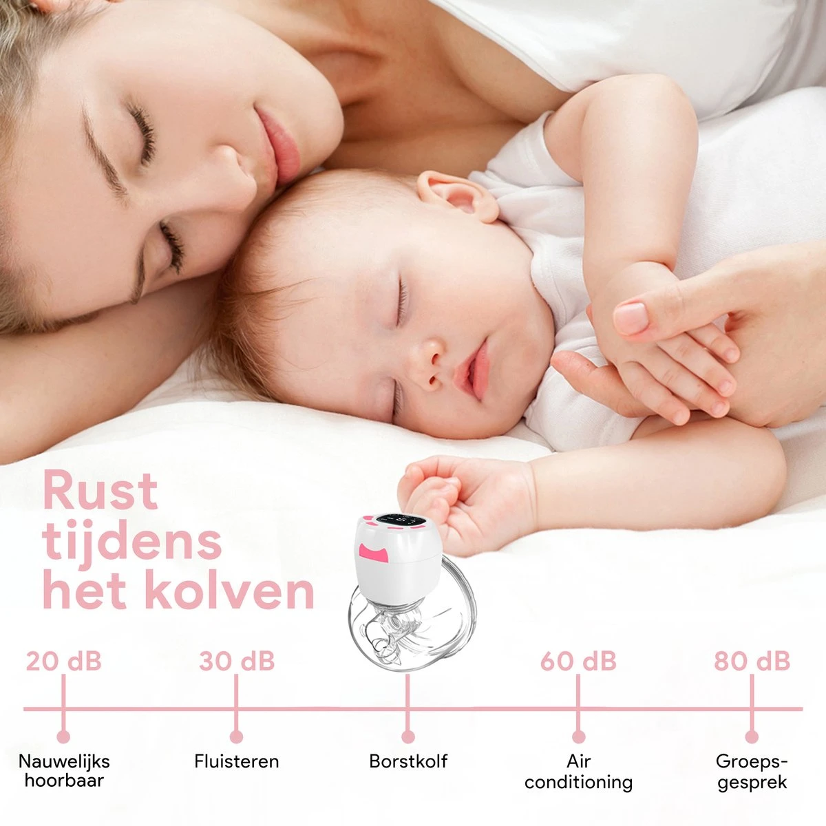 Oliva Babycare® Elektrische Borstkolf Handsfree - Dubbele Draadloze Kolf - BPA-Vrij - Draagbaar Kolfapparaat - 2 Stuks - Luxe White & Baby Pink 11 Oliva Babycare® Elektrische Borstkolf Handsfree - Dubbele Draadloze Kolf - BPA-Vrij - Draagbaar Kolfapparaat - 2 Stuks - Luxe White & Baby Pink - Afbeelding 9