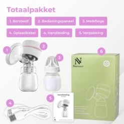 Nuvance - Draagbare Elektrische Borstkolf - Inclusief Melkfles - 180ml - Oplaadbaar - Handkolf - Kolfapparaten - Borstvoeding - 18 Standen - BPA Vrij -Stokke Verkoop 1200x1200 1514