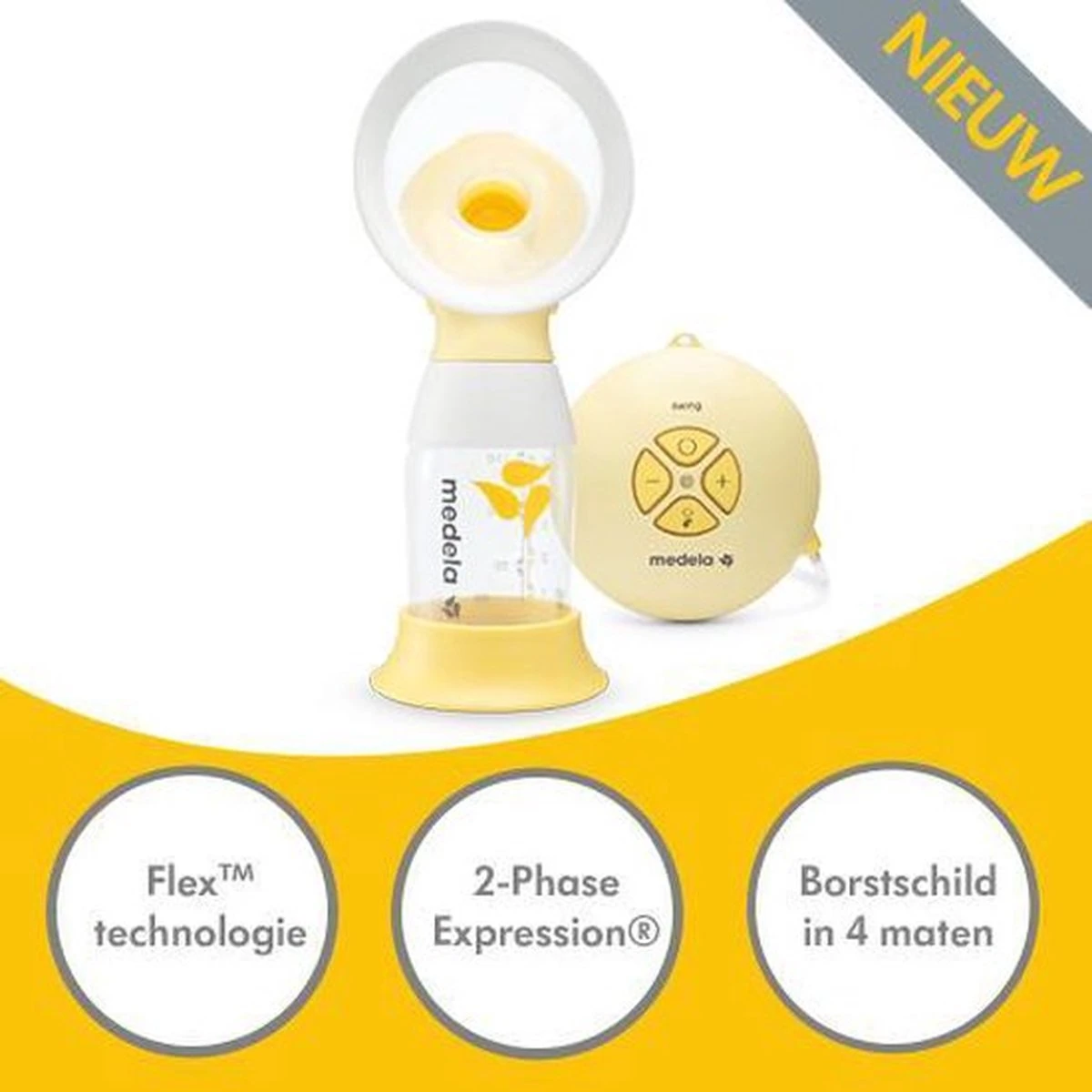 Medela Swing Flex - Enkel Elektrische Borstkolf - Geel 18 Medela Swing Flex - Enkel Elektrische Borstkolf - Geel - Afbeelding 16