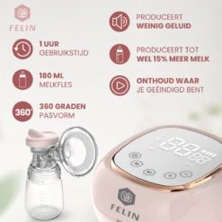 Felin Borstkolf - Dubbele Elektrische Kolf - Oplaadbare Accu - Inclusief 2x180 Ml Babyfles, Speen & E-Book 13 Felin Borstkolf - Dubbele Elektrische Kolf - Oplaadbare Accu - Inclusief 2x180 Ml Babyfles, Speen & E-Book -Stokke Verkoop 1200x1200 1583