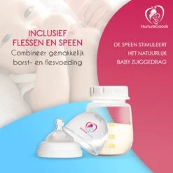 NurtureGoods Dual Efficient Borstkolf - Smart 3.0 - Vernieuwd 2023 Model - Draadloze Dubbele Elektrische Borstkolf - Oplaadbare Accu - Inclusief 2x180 Ml Babyfles, Kolfdagboek En Speen -Stokke Verkoop 1200x1200 1597