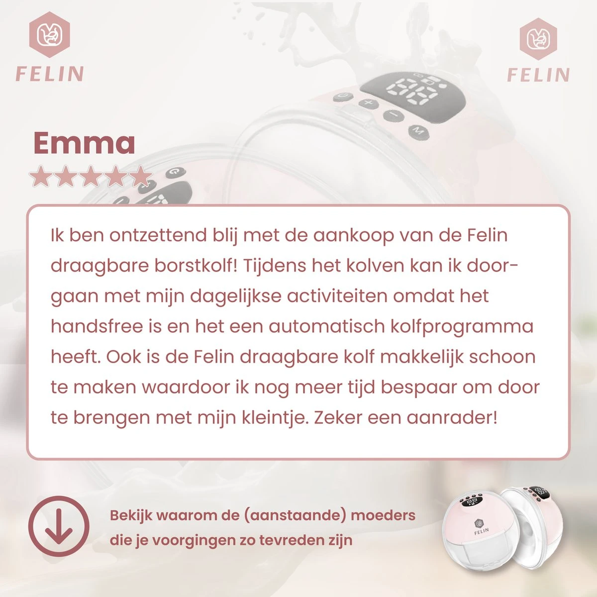 Felin Handsfree Borstkolf - Dubbele Draadloze Elektrische Borstkolf - Inclusief 30 Moedermelk Bewaarzakjes, 3 Maten Borstschildverkleiners & E-Book 9 Felin Handsfree Borstkolf - Dubbele Draadloze Elektrische Borstkolf - Inclusief 30 Moedermelk Bewaarzakjes, 3 Maten Borstschildverkleiners & E-Book - Afbeelding 7