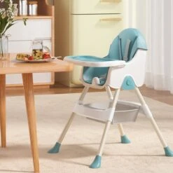 Kinderstoel 3 In 1 - Kinderzetel - Inklapbare Eetstoel Met Opbergmand - Afneembare Plaat - Verstelbaar Baby Stoel -Baby Eetstoel - Uitneembaar Lederen Kussen - Stille Antislip Stoelpoten Om De Vloer Te Beschermen - 5-punts Gordel - 40 Kg Dragen -Stokke Verkoop 1200x1200 171