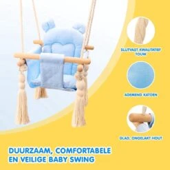 Melvy® - Baby Schommel Peekaboo – Blauw – Baby Swing – Schommelstoel Baby – Baby Schommel Buiten – Baby Schommelstoel – Babyzitje – Stof – Hout – Incl. Zacht Kussen & Bevestigingsmateriaal 10 Melvy® - Baby Schommel Peekaboo – Blauw – Baby Swing – Schommelstoel Baby – Baby Schommel Buiten – Baby Schommelstoel – Babyzitje – Stof – Hout – Incl. Zacht Kussen & Bevestigingsmateriaal -Stokke Verkoop 1200x1200 175