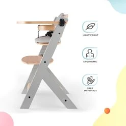 Kinderkraft Meegroei Kinderstoel Enock Met Kussen - Naturel-Grijs -Stokke Verkoop 1200x1200 191