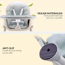 Buxibo 2in1 Baby Kinderstoel - Verstelbare Poten - Afneembare Dienblad - Eetstoel/Kinderstoeltje/Newborn - 92x62x77cm - Grijs -Stokke Verkoop 1200x1200 220