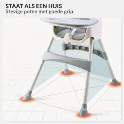 Buxibo 2in1 Baby Kinderstoel - Verstelbare Poten - Afneembare Dienblad - Eetstoel/Kinderstoeltje/Newborn - 92x62x77cm - Grijs -Stokke Verkoop 1200x1200 221