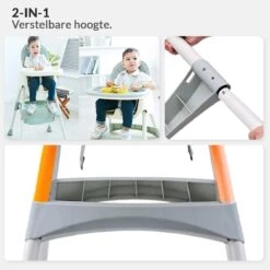 Buxibo 2in1 Baby Kinderstoel - Verstelbare Poten - Afneembare Dienblad - Eetstoel/Kinderstoeltje/Newborn - 92x62x77cm - Grijs -Stokke Verkoop 1200x1200 222