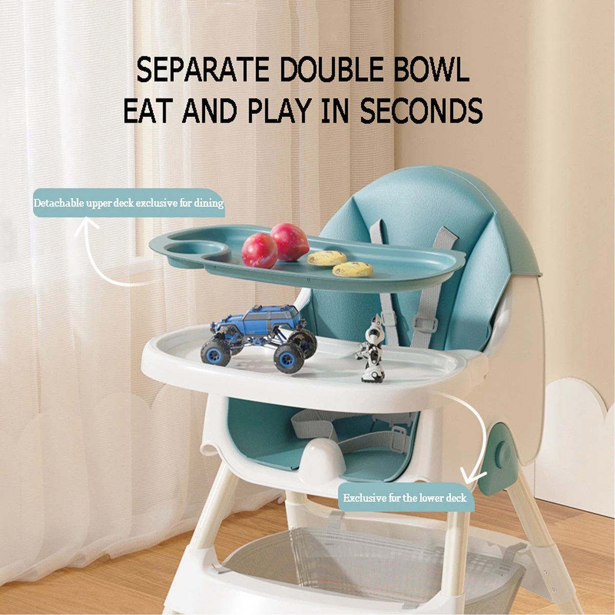 K IKIDO – Kinderstoel 3 In 1 - Baby Eetstoel - Verstelbaar – Inklapbare Eetstoel – Kinderzetel- 5-punts Gordel - Stille Antislip Stoelpoten Om De Vloer Te Beschermen - Uitneembaar Lederen Kussen - Maximale Belasting: 40 Kg 12 K IKIDO – Kinderstoel 3 In 1 - Baby Eetstoel - Verstelbaar – Inklapbare Eetstoel – Kinderzetel- 5-punts Gordel - Stille Antislip Stoelpoten Om De Vloer Te Beschermen - Uitneembaar Lederen Kussen - Maximale Belasting: 40 Kg - Afbeelding 10