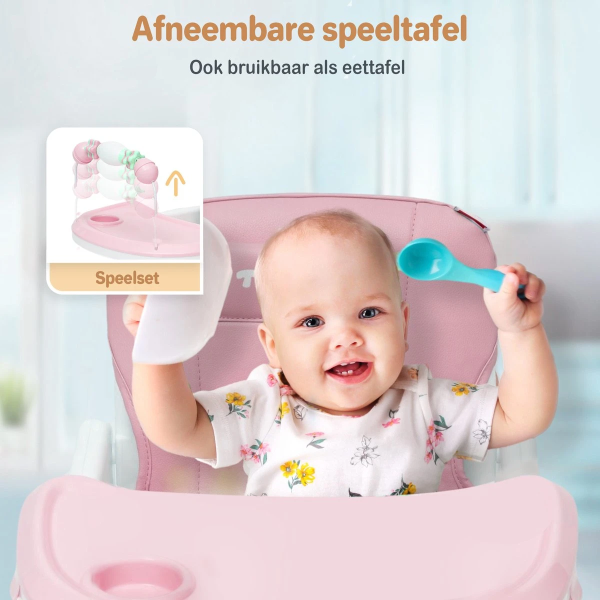 Twinky® Kinderstoel – 2-in-1 Kinderwagen Set – Roze – Inklapbare Eetstoel & Baby Wagentje En Babystoel Voor Aan Tafel – Kinderzetel, Peuterstoeltje En Meegroeistoel In 1 7 Twinky® Kinderstoel – 2-in-1 Kinderwagen Set – Roze – Inklapbare Eetstoel & Baby Wagentje En Babystoel Voor Aan Tafel – Kinderzetel, Peuterstoeltje En Meegroeistoel In 1 - Afbeelding 5