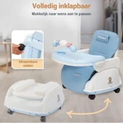 Twinky® Kinderstoel – 2-in-1 Kinderwagen Set – Blauw – Inklapbare Eetstoel & Baby Wagentje En Babystoel Voor Aan Tafel – Kinderzetel, Peuterstoeltje En Meegroeistoel In 1 -Stokke Verkoop 1200x1200 328