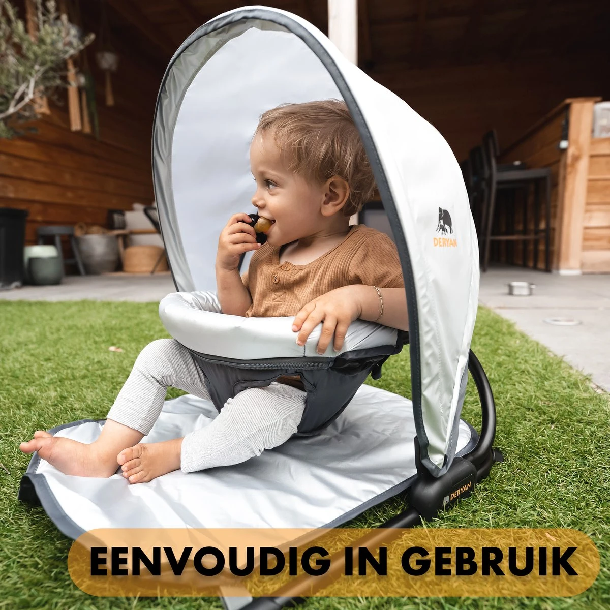 Deryan Floor Seat Kinderstoel - Vloerzitje - Zonnekap Anti-UV 50+ - Zilver 5 Deryan Floor Seat Kinderstoel - Vloerzitje - Zonnekap Anti-UV 50+ - Zilver - Afbeelding 3