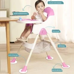 Kinderstoel 3 In 1 - Kinderzetel - Inklapbare Eetstoel Met Opbergmand - Afneembare Plaat - Verstelbaar Baby Stoel -Baby Eetstoel - Uitneembaar Lederen Kussen - Stille Antislip Stoelpoten Om De Vloer Te Beschermen - 5-punts Gordel - 40 Kg Dragen -Stokke Verkoop 1200x1200 346