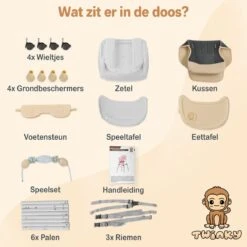 Twinky® Kinderstoel – 2-in-1 Kinderwagen Set – Bruin – Inklapbare Eetstoel & Baby Wagentje En Babystoel Voor Aan Tafel – Kinderzetel, Peuterstoeltje En Meegroeistoel In 1 -Stokke Verkoop 1200x1200 401