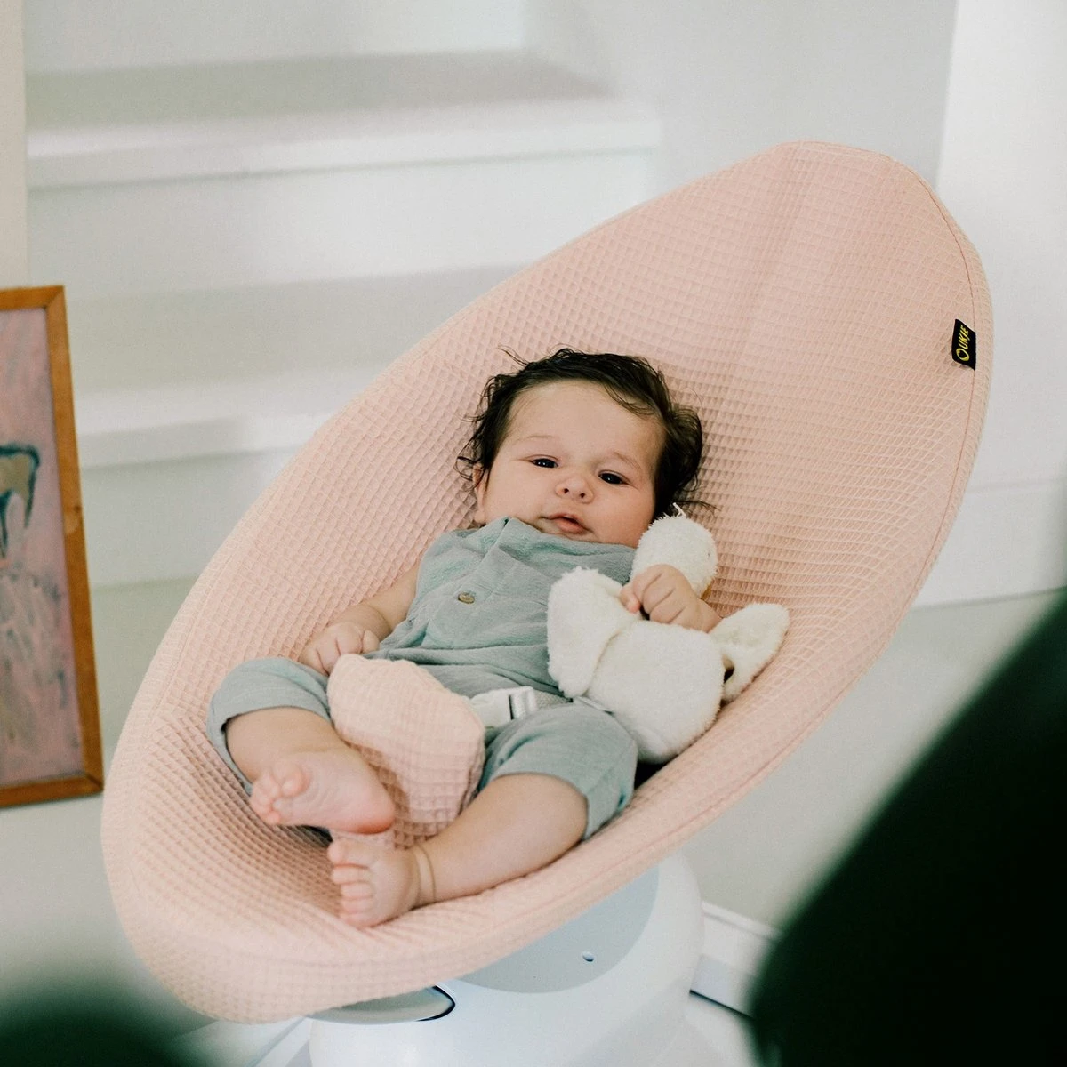 Ukje Wipstoelhoes - Geschikt Voor Over De MamaRoo4 Multi-Motion Baby Swing Wipstoel - Wafelstof - Zwart 4 Ukje Wipstoelhoes - Geschikt Voor Over De MamaRoo4 Multi-Motion Baby Swing Wipstoel - Wafelstof - Zwart - Afbeelding 2