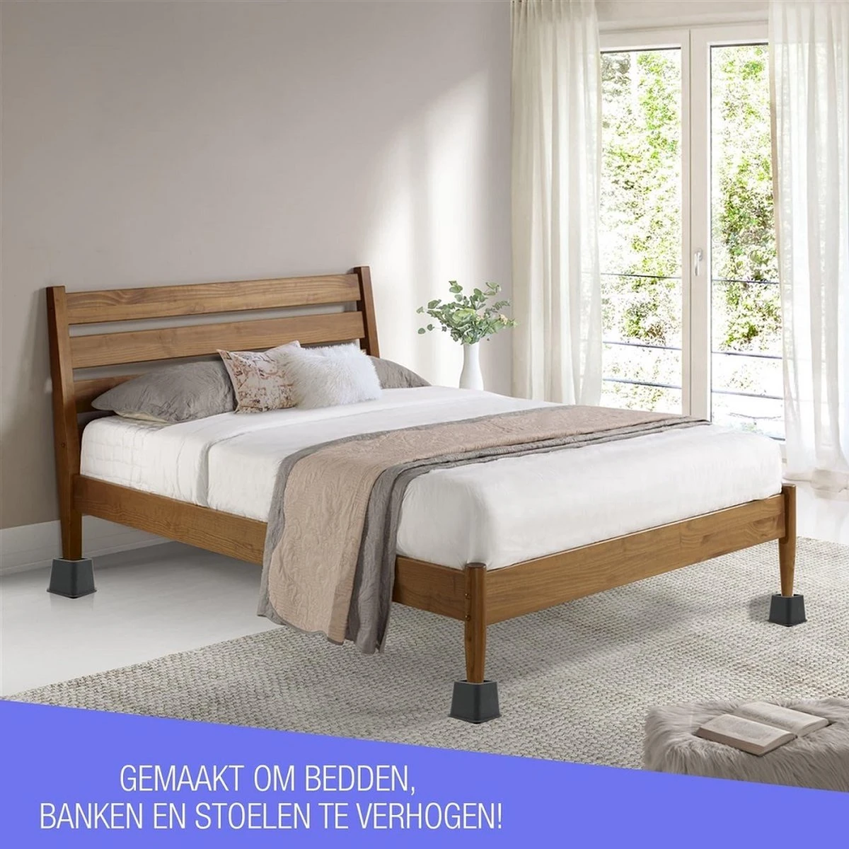 LuxeBass 4x Bedverhogers | Bedklossen | Meubelverhogers | Stoelverhogers | Max. 600 Kg - LB637 5 LuxeBass 4x Bedverhogers | Bedklossen | Meubelverhogers | Stoelverhogers | Max. 600 Kg - LB637 - Afbeelding 3