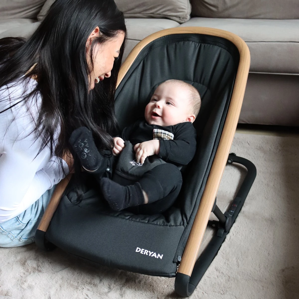 Deryan Rocker Wipstoel - Luxe 2-in-1 - Zwart 4 Deryan Rocker Wipstoel - Luxe 2-in-1 - Zwart - Afbeelding 2