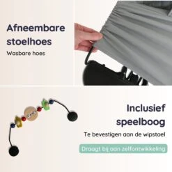 Skye & Scott Wipstoel Baby - Baby Bouncer - Schommelstoel Baby - Baby Swing - Met Speelboog - Grijs -Stokke Verkoop 1200x1200 697