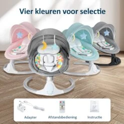Merkloos Elektrisch Wipstoel - Baby Schommelstoel - Elektrische Babyschommel - Babyswing - Wipstoeltjes Voor Baby Met Muggennet - Roze -Stokke Verkoop 1200x1200 741