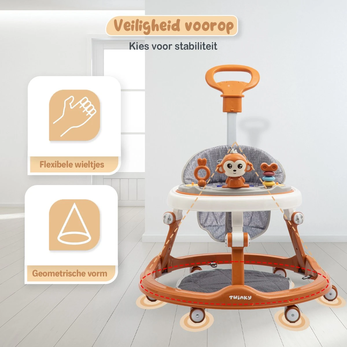Twinky® Babywalker – Luxe Loopstoel Met 3-delige Speelset – Loopstoeltje Voor Baby Inclusief Voetenmat En Steel 10 Twinky® Babywalker – Luxe Loopstoel Met 3-delige Speelset – Loopstoeltje Voor Baby Inclusief Voetenmat En Steel - Afbeelding 8