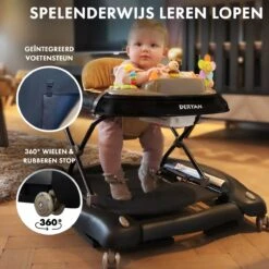 Deryan Luxe Loopstoel - Schommelfunctie - Inclusief Speelset En Dienblad - Zwart/Nougat -Stokke Verkoop 1200x1200 803