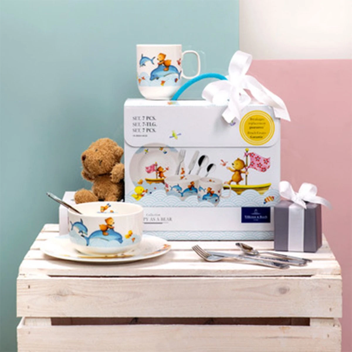 Villeroy & Boch Happy As A Bear Kinderservies Premium Porselein, 7-delig 4 Villeroy & Boch Happy As A Bear Kinderservies Premium Porselein, 7-delig - Afbeelding 2