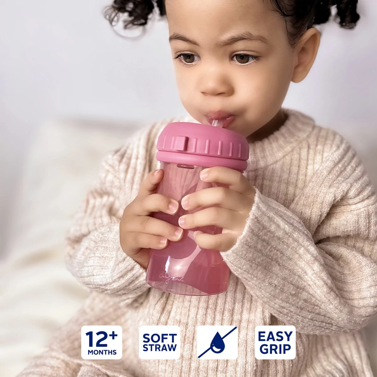 Difrax Rietjesbeker Antilek - 250 Ml - Sage/Groen 4 Difrax Rietjesbeker Antilek - 250 Ml - Sage/Groen - Afbeelding 2