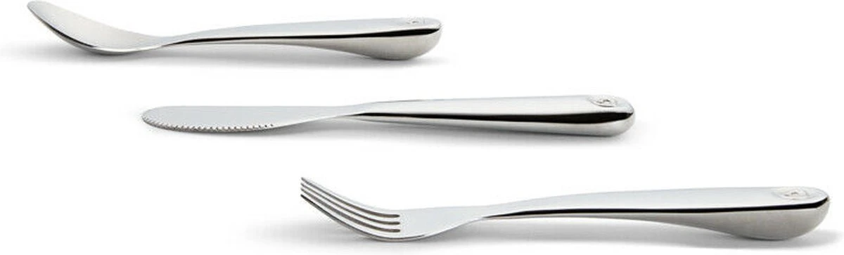 Munchkin Poilish Stainless Steel Utensil Set, Fork, Knife And Spoon 4 Munchkin Poilish Stainless Steel Utensil Set, Fork, Knife And Spoon - Afbeelding 2