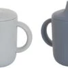 Siliconen Drinkbeker Set Indigo/Sky Blue 2 Stuks - Antilek Beker - Oefen Beker - BPA Vrij -Stokke Verkoop 1200x543