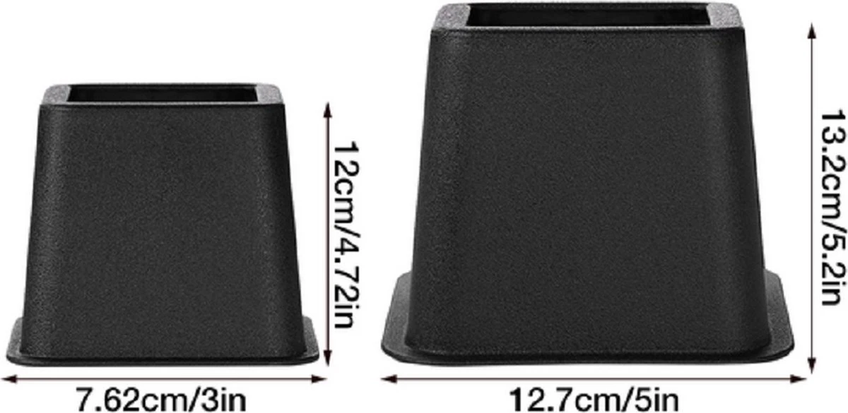 LuxeBass 4x Bedverhogers | Bedklossen | Meubelverhogers | Stoelverhogers | Max. 600 Kg - LB637 9 LuxeBass 4x Bedverhogers | Bedklossen | Meubelverhogers | Stoelverhogers | Max. 600 Kg - LB637 - Afbeelding 7